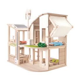 Plan Toys - Groen Poppenhuis met Toebehoren