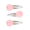 Souza for Kids - Haarspeldjes Kenza - pompon - roze & zilver - Set van 3