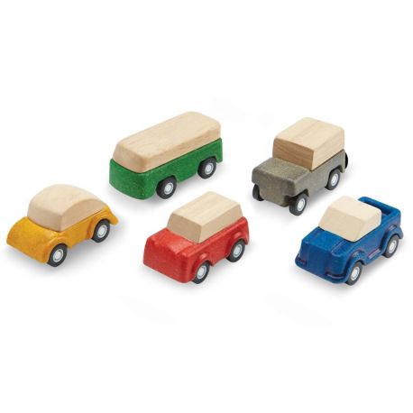 Plan Toys set van 5 speelgoedauto's - PlanWorld