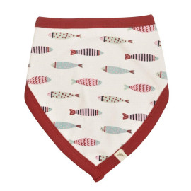 Omkeerbare Bandana Bib - 0 tot 12 maanden - Rode vis