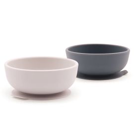 2 silicone bowls met zuignap -Cloud / Storm