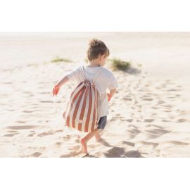 Tas + Strandhanddoek 68x140 - Rusty Red Stripes
