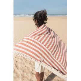 Portofino Beach Towel 75x145 - Rusty Red Stripes