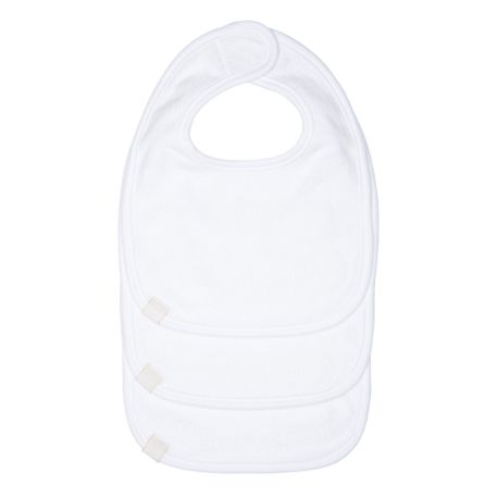 Set van 3 slabbetjes voor pasgeborenen - wit Set van 3 slabbetjes voor pasgeborenen - wit