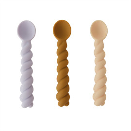 Set van 3 siliconen lepels - lavendel/vanille/licht rubber