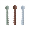 Set van 3 siliconen lepels - stoffig blauw/taupe/bleke munt