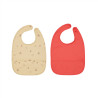 Set van 2 Dino Bibs - Butter/Cherry Red