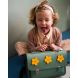 KLEINE LEREN SCHOOLTAS FLOWERS - PASTEL GREEN - Own stuff