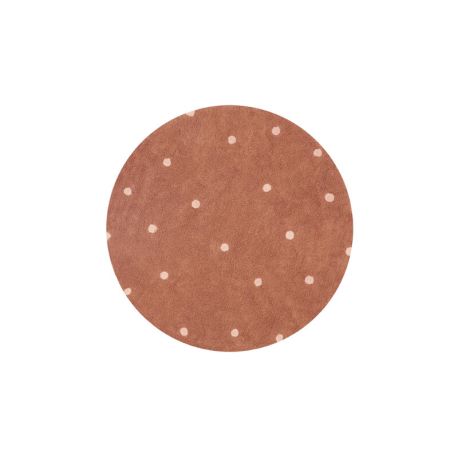 Wasbaar vloerkleed Round Dot Chestnut