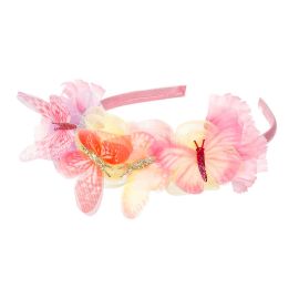 Souza voor Kinderen - Hoofdband Lilyanne, bloemen & vlinders, roze