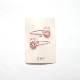Haarclips - Roze konijn - Yuko B.