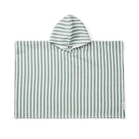 Paco Poncho Y/D stripes Peppermint / White - Liewood