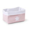 Childhome - Canvas Mand - 32x20x20 cm - Soft Pink/White