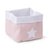 Childhome - Canvas Mand - 32x32x29 cm - Soft Pink/White