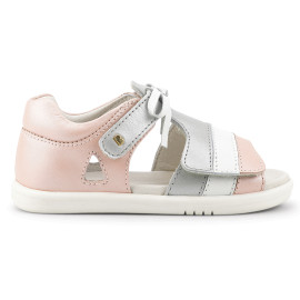 Schoenen I Walk Mirror Seashell Shimmer Silver Stripe - Bobux