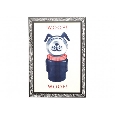 Nostalgische en hippe poster - Woof Woof (A3) Nostalgische en hippe poster - Woof Woof (A3)