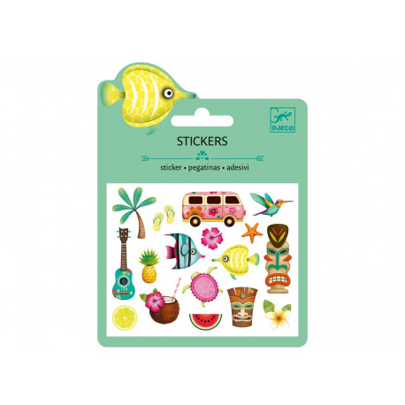 Setje puffy stickers Hawaii style Setje puffy stickers Hawaii style