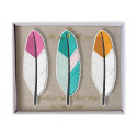 Funky set van 3 broches 'feathers'*