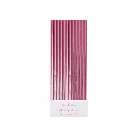 Hippe set 24 metallic roze feest rietjes Hippe set 24 metallic roze feest rietjes