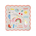 Set van 8 papieren borden - Rainbow & unicorns
