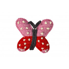 kleurrijke vlinderbroche crochet