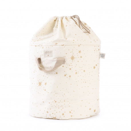 bamboo small speelgoedzak gold stella-natural bamboo small speelgoedzak gold stella-natural
