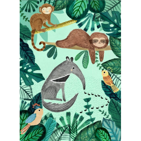 postkaart - Anteater and sloth postkaart - Anteater and sloth