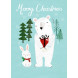 postkaart - merry x-mas polar bear