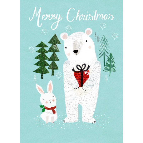 postkaart - merry x-mas polar bear postkaart - merry x-mas polar bear