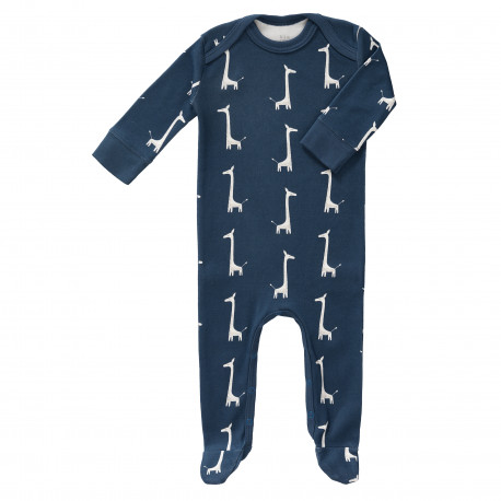 pyjama met voetjes - giraf indigo blue