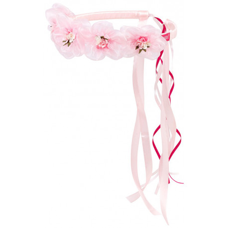 bloemige tiara met lint 'Claire'