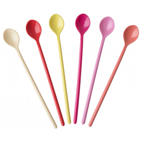 set van 6 melamine lange lepels - sunny set van 6 melamine lange lepels - sunny