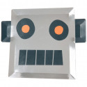 Glimmende robot papieren bordjes