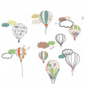 Knappe muursticker met luchtballonnen
