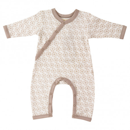 pyjama in biokatoen met taupe bloemen pyjama in biokatoen met taupe bloemen