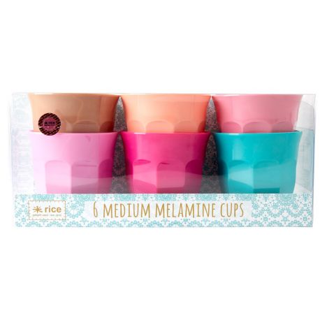 Set van 6 melamine bekers - Life is Better in Colors - medium Set van 6 melamine bekers - Life is Better in Colors - medium
