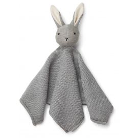 Milo knit knuffeldoekje Rabbit grey melange