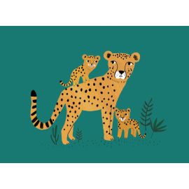 Postkaart cheetah & welpen