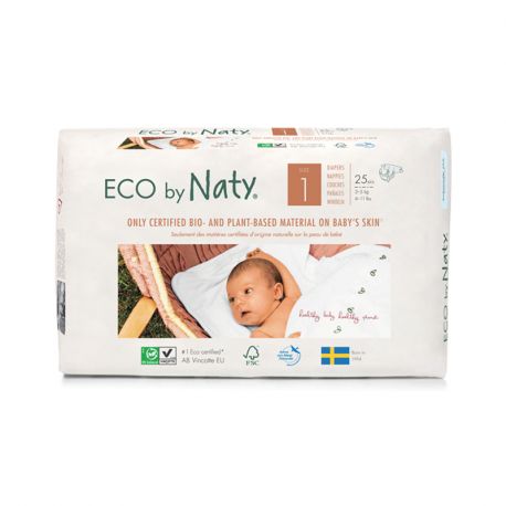 Ecologische wegwerpluiers - maat 1 newborn (2-5kg) - 26 stuks