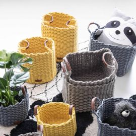 Set van 2 large manden Korbo yellow