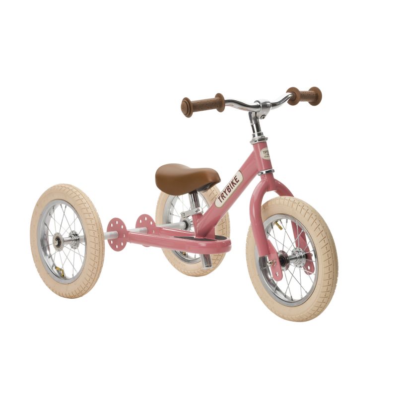Trybike - Trybike steel loopfiets 2in1 Vintage Pink - driewieler De Kleine Zebra