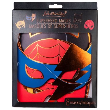 Set van 8 maskers superheld