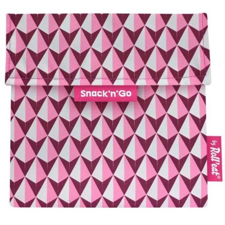 Afwasbaar en herbruikbaar snackzakje - Snack'n'Go - Tiles Pink