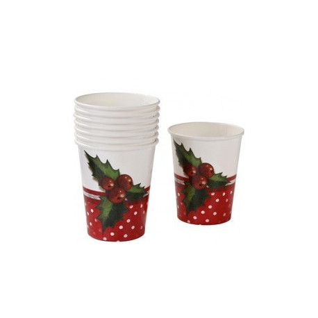 set de 8 gobelets en carton Noël 'jolly holly' set de 8 gobelets en carton Noël 'jolly holly'